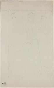 The Fitting [verso], 18901891. tekijältä Mary Cassatt
