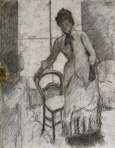 Vierailija recto, c. 1881. tekijältä Mary Cassatt