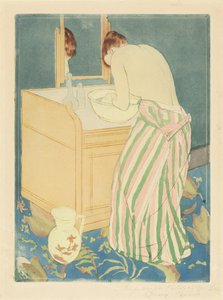 Nainen uimassa tekijältä Mary Cassatt