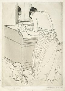 Nainen kylpee, 1890-1891. tekijältä Mary Cassatt