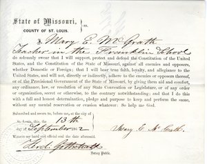 Uskollisuusvala Mary E. McGrath Missourista, St.Louisin kreivikunta tekijältä Mary E. McGrath