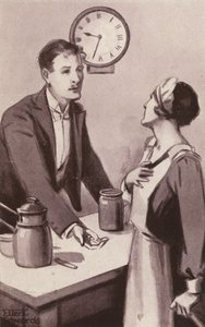 H. G. Wellsin kuvitus Kippsia varten (litografia). tekijältä Mary Ellen Edwards