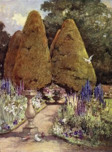 Scottish Gardens: Malleny (väri litho) tekijältä Mary Georgina Wade Wilson