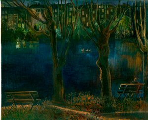 Lampi; South End Green, 2011 (öljy aluksella) tekijältä Mary Kuper