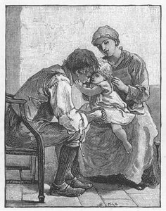 Kohtaus George Eliotin Silas Marnerista, 1882 tekijältä Mary L Gow