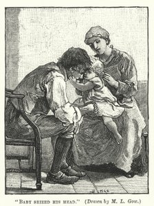 Silas Marner - Vauva tarttui päähän (kaiverrus) tekijältä Mary L. Gow