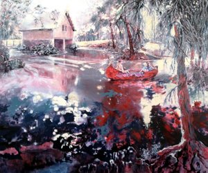 Elvaston venevaja ja järvi tekijältä Mary Smith