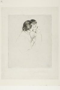 Maalaisäiti ja -lapsi, noin 1895 (Kipsipiirto norsunluun paperille). tekijältä Mary Stevenson Cassatt