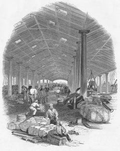 Wharf Shed of the Trafalgar Dock, Liverpool, Englanti, 1847
