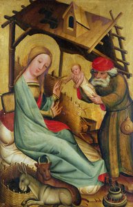 Syntymä Pyhän Pietarin alttarilta Hamburgissa, Grabowerin alttari, 1383 (tempera paneelissa) tekijältä Master Bertram of Minden
