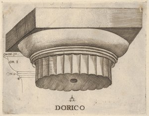 Doric pääoma mitoineen, n. 1537.
