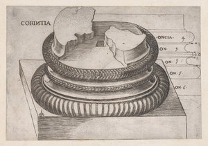 Rooman loiston peili: Korintin tukikohta Mars the Avengers -temppelistä, Rooma, ..., noin. 1537