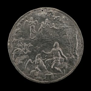 Pyhä Johannes säveltää ilmestystä Patmoksella, 1570-luku tekijältä Master H.G.