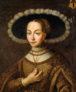 Muotokuva Margareta Eriksdotter Vasasta 1497-1536, Ruotsin kuninkaan Kustaa I:n sisaresta. tekijältä Master Hillebrandt