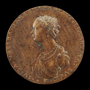 Giulia Orsini, 1537-1598, Baldassarre Rangonin vaimo c. 1554 [kannepuoli], 1554. tekijältä Master IAC. URB.