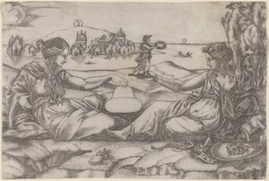 Kaksi allegorista hahmoa (Roma ja Liberty?) tekijältä Master IRs