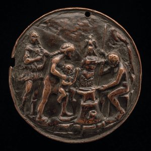 Apollo, Venus, Mars ja Vulcan, noin 1500. tekijältä Master M.C.