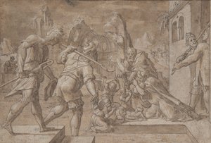 Paimenten palvonta, n. 1549-50. tekijältä Master Of The Liechtenstein Adoration