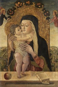 Neitsyt ja lapsi, n. 1470-1500 tekijältä Master P. Petrus