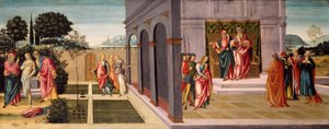 Susanna ja vanhimmat puutarhassa ja Susannan oikeudenkäynti vanhimpien edessä tekijältä Master of Apollo and Daphne