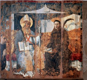 St Eleutherius of Tournai ja St Placidus (Fresko tekijältä Master of Cesio