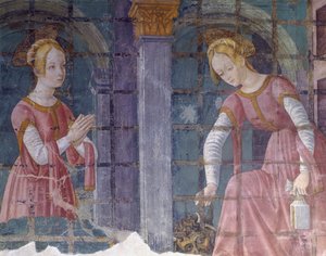 Italia, Piemonten alue, Alessandrian maakunta, fresko kappelissa Santa Maria Assuntan basilikassa