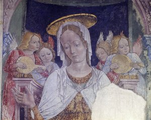 Italia, Piemonten alue, Alessandrian maakunta, fresko kappelissa Santa Maria Assuntan basilikassa