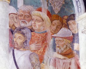 Italia, Piemonten alue, Alessandrian maakunta, fresko kappelissa Santa Maria Assuntan basilikassa