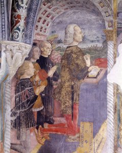 Italia, Piemonten alue, Serralunga di Crea, fresko Santa Maria Assuntan basilikan kappelissa