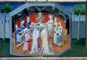 Veljet Nicolo ja Matteo Polo, nuoren Marco Polon (1254-1324) isä ja setä, otettiin vastaan Qubilain (Kubilai Khan, Mongolian Yuan-dynastian ensimmäinen keisari (1215-1294), Mongolian keisari vuonna 1271) hovissa. Miniatyyri otettu kirjasta "" The