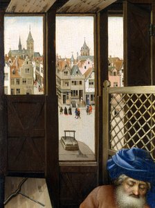 Marian ilmestys-triptyykki (Meroden alttaritaulu), noin 1427-32 (öljy tammelle). tekijältä Master of Flémalle