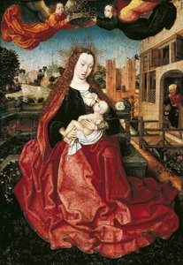 Kahden enkelin kruunaama Madonna ja lapsi, 1490-luku