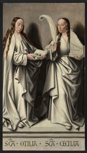 Pyhät Ottilia ja Cecilia Pyhän Annan alttaritaulu, n. 1503-1506 tekijältä Master of Frankfurt