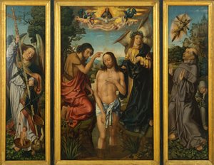 Triptyykki Kristuksen kasteesta tekijältä Master of Frankfurt