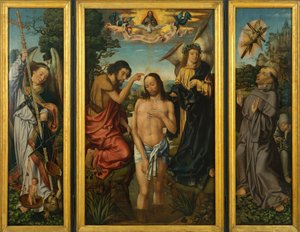 Kristuksen kasteen triptyykki - Frankfurtin mestari (1460-n. 1533) - n. 1510 - Öljy puulle - 169x213,5 - Museu Nacional d