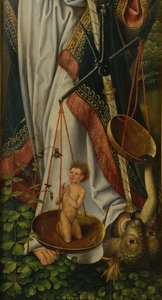 Kristuksen kasteen triptyykki Yksityiskohta tekijältä Master of Frankfurt