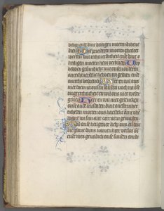 Tuntikirja Utrechtin käyttö: fol. 174v, teksti, c. 1460-1465.