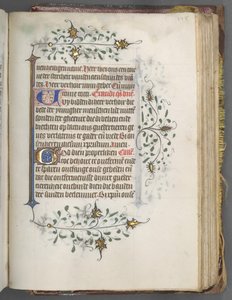 Tuntikirja Utrechtin käyttö: fol. 175r, teksti, c. 1460-1465.