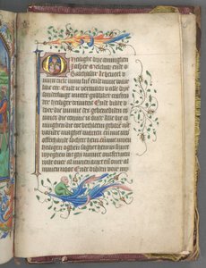 Tuntikirja Utrechtin käyttö: fol. 222r, Alkukirjain Three Kings, n. 1460-1465.
