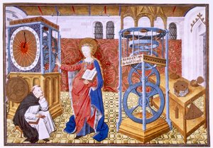 Wisdom Sapience opettaa kirjailijalle raittiuden ohjeet, c1455. tekijältä Master of Jean Rolin II