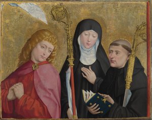 Pyhät Johannes evankelista, Scholastica ja Benedict Liesbornin alttaritaulu, n. 1470-1480