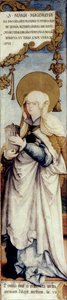 Pyhän Martinuksen kirkon entisen pääalttarin, Pyhän Maria Magdalenan, todellinen siipiulkopuoli; State Gallery Stuttgart, entinen Donaueschingen, Fürstenberg Kokoelmat inv. nos. 73-75