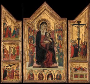 Madonna ja lapsi kruunattuna tekijältä Master of Monte Oliveto