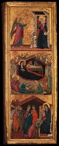 Pyhiä ja kohtauksia Neitsyen elämästä, n. 1320. tekijältä Master of Monte Oliveto
