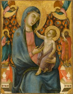 Madonna ja lapsi Pyhän Bartolomeuksen ja Pyhän Johannes Kastajan kanssa, noin 1320 (tempera ja kultalehti paneelissa, siirretty kankaalle)