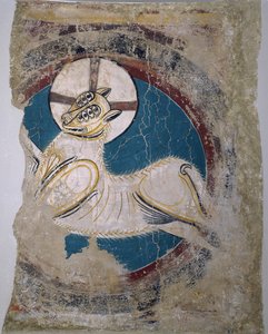 Apokalyptinen lammas (Sant Climent de Tauellilta) - Tahullin mestari (Sant Climent de Tauellin mestari) (aktiivinen 1100-luku) - noin 1123 - Fresko - 146x113 - Museu Nacional d