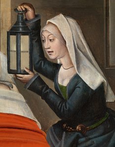 Yksityiskohta pahasta teurastajasta, Pyhän Nikolauksen alttaritaulusta, n. 1486-1493 (öljy paneelissa)