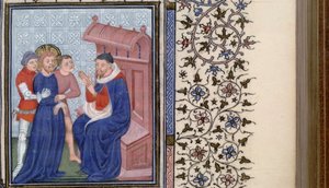 Kristus Pilatuksen edessä Tuntien kirja, 1400-luku tekijältä Master of Troyes