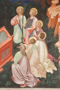 "Neitsyt Marian taivaaseenastuminen" ja "Neitsyt Maria pudottaa vyön tai Pyhän vyön Pyhälle Tuomakselle", Apostolien yksityiskohta, n. 1420 (fresko)