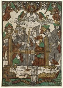 Pyhän Erasmuksen marttyyrikuolema, n. 1480. tekijältä Master of the Bergwolken